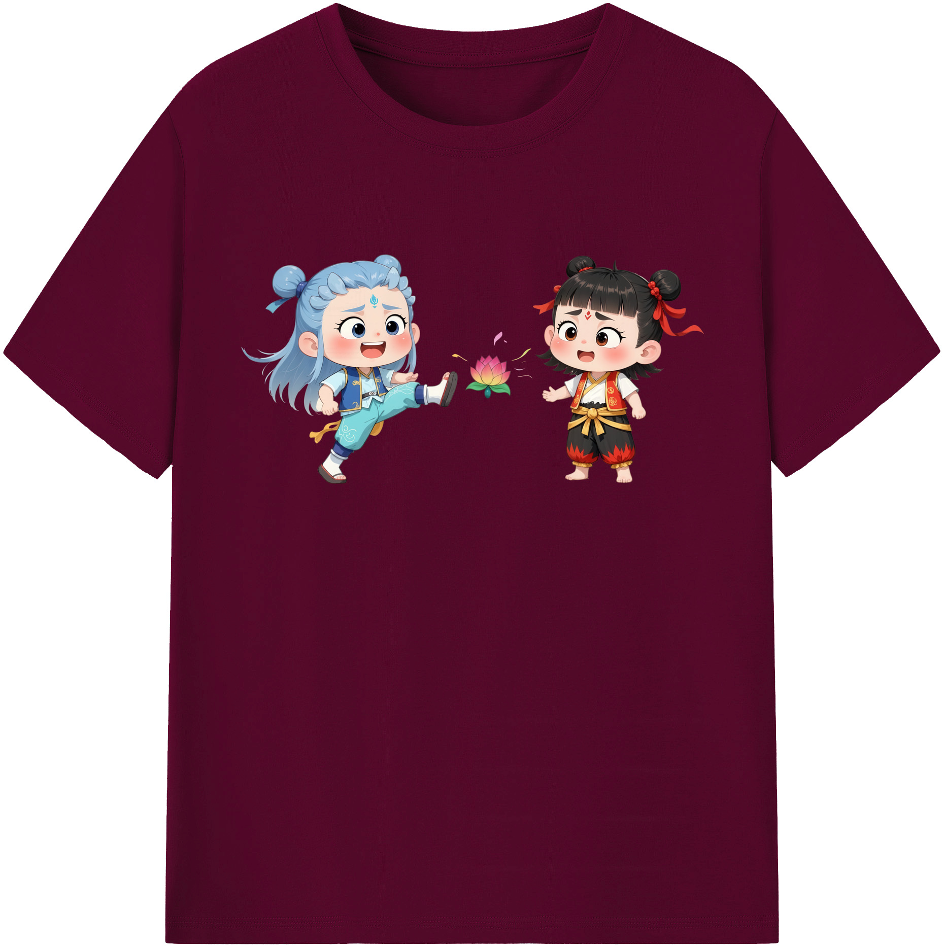 （画像用） Ne Zha 2 ナタ 魔童の大暴れ レディースカジュアルプリントTシャツ（綿100％）